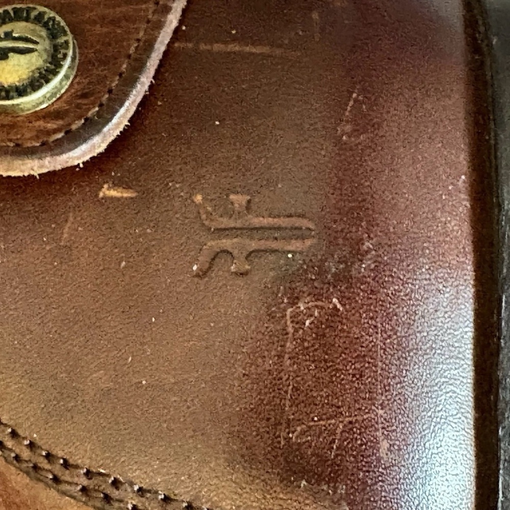 FRYE TALL COGNAC LEATHER MELISSA RIDING BOOTS with BACK ZIPPER & SNAP TABS - Picture 10 of 13